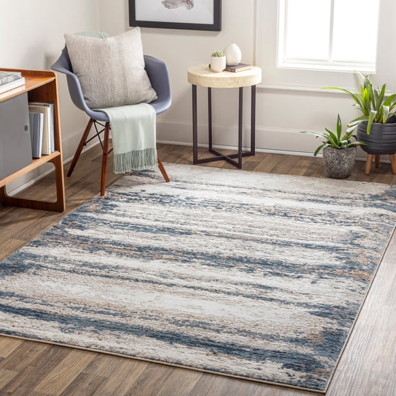 Allegro Denim/Grey 5'3" x 7' Modern Rectangle Area Rug
