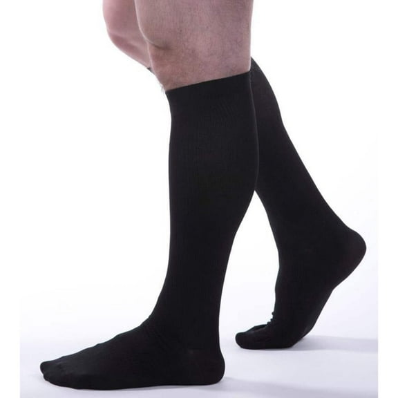 Allegro Essential Men's Ribbed Knee High 15-20 mmHg Compression Socks