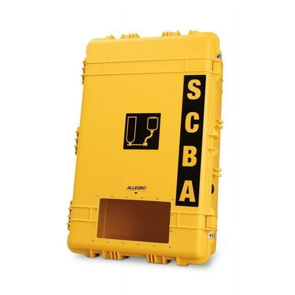 Allegro Industries 4600 All Weather SCBA Wall Case with Nylon Strap, Yellow & Black