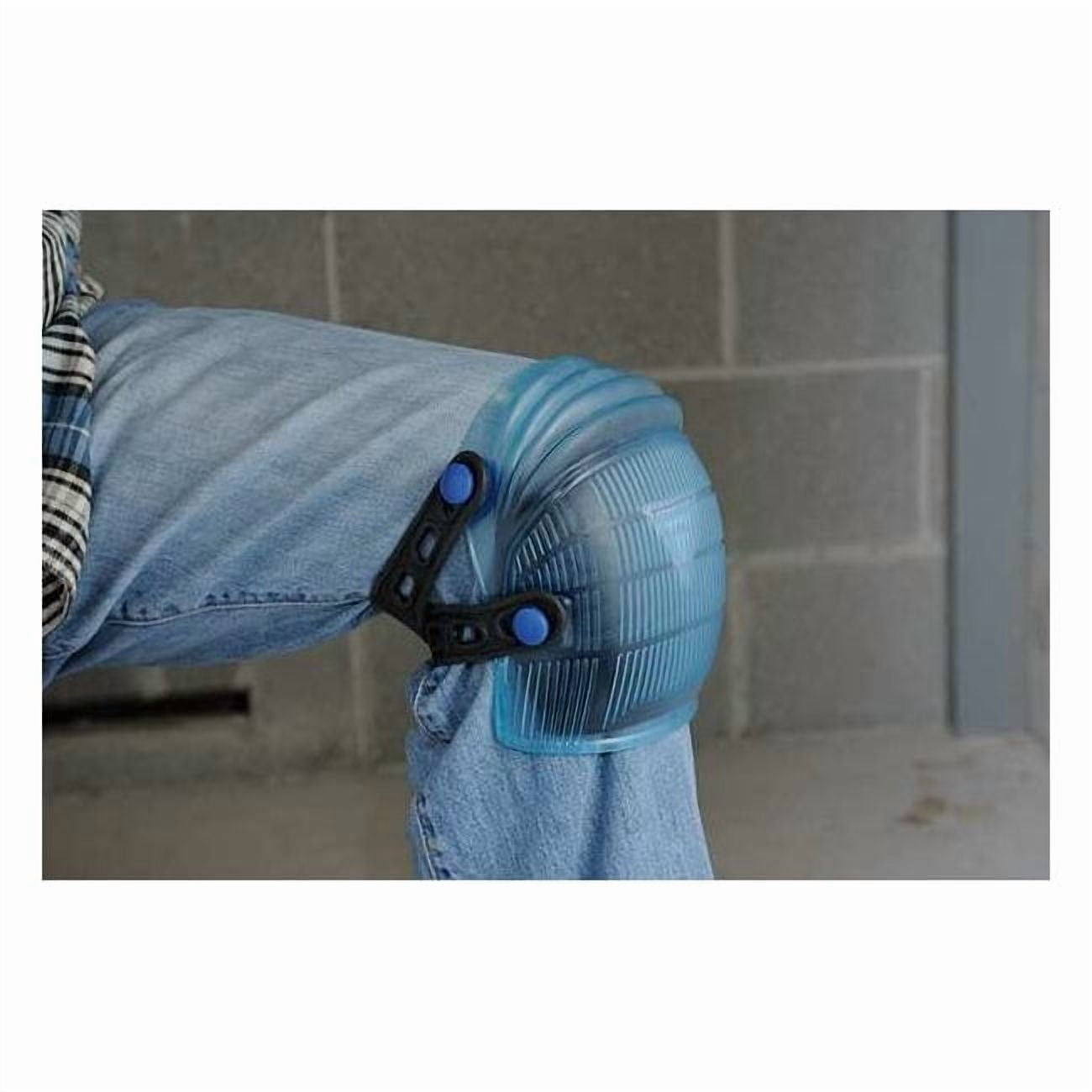 Knee Pads, Flexible, Silica Gel Pad, ABS Cap, Button and Loop Closure, 2 Straps, Blue, Universal