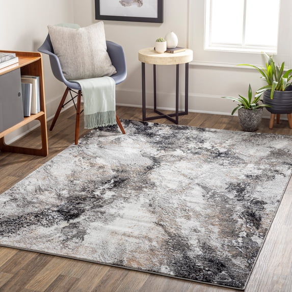 Allegro Light Grey 7'10" x 10' Modern Rectangle Area Rug
