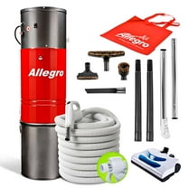 Allegro MU4101 Heavy Duty Powerful Central Vacuum System Tangential Discharge Bypass Ametek Lamb Motor Hybrid Filtration with Premium Deluxe Electric Accessory Kit All in Package
