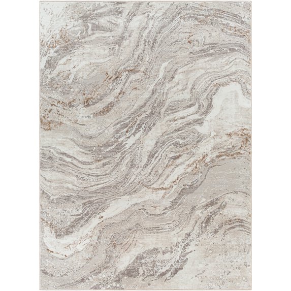 Allegro Medium Grey 9' x 12' Modern Rectangle Area Rug