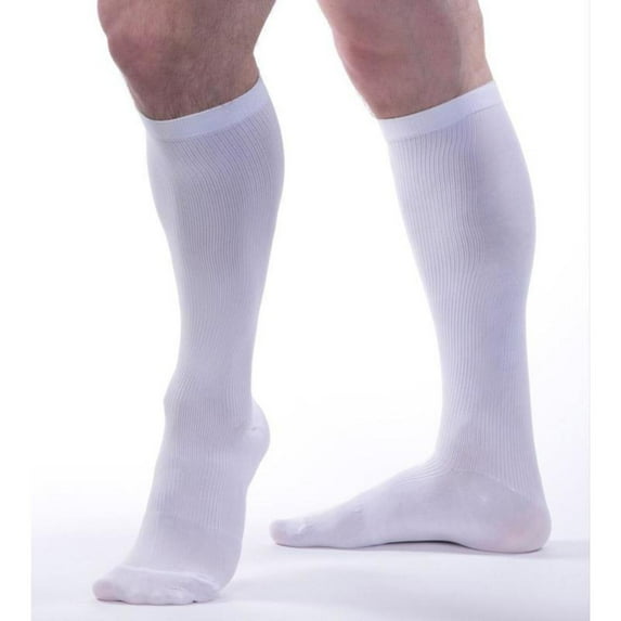 Allegro Men’s 15-20 mmHg Essential 103 Ribbed Compression Support Socks, Comfortable Support Garments for Men