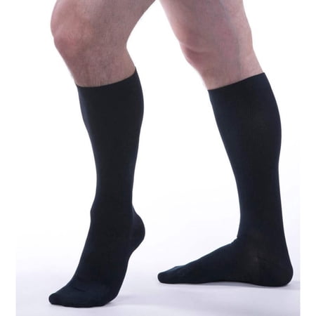 Allegro Men’s 20-30 mmHg Essential 102 Ribbed Support Socks (Navy) Small