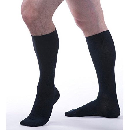 Allegro Men’s 30-40 mmHg Essential 122 Ribbed Support Socks (Navy) Small