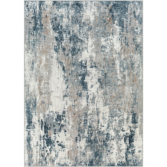 Allegro Navy/Grey 7' x 9' Modern Rectangle Area Rug