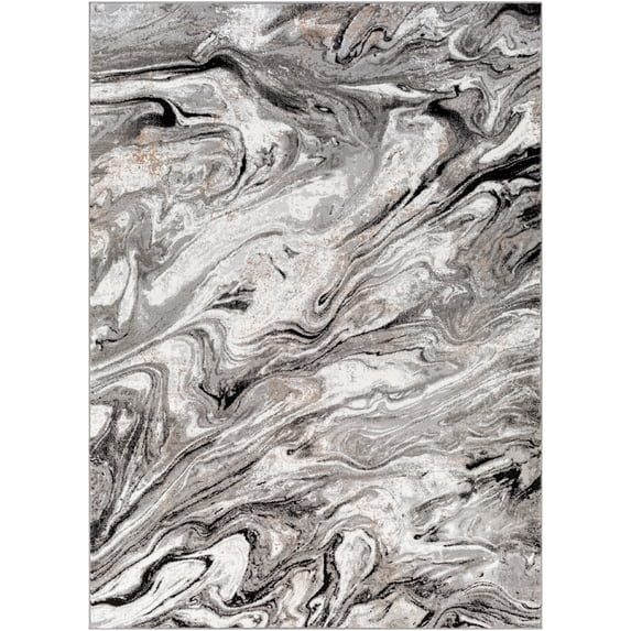 Allegro Taupe 6'7" x 9' Modern Rectangle Area Rug