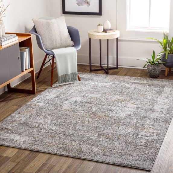 Allegro Taupe 6'7" x 9' Traditional Rectangle Area Rug