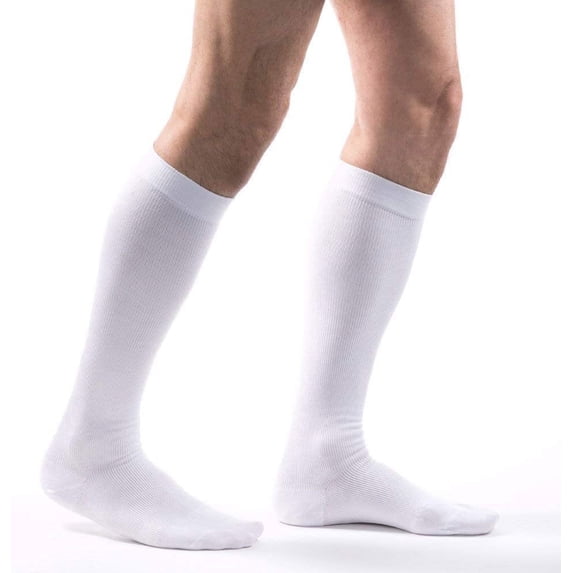 Allegro Unisex 15-20 mmHg Essential 107 Cotton Support Sock (White) Medium