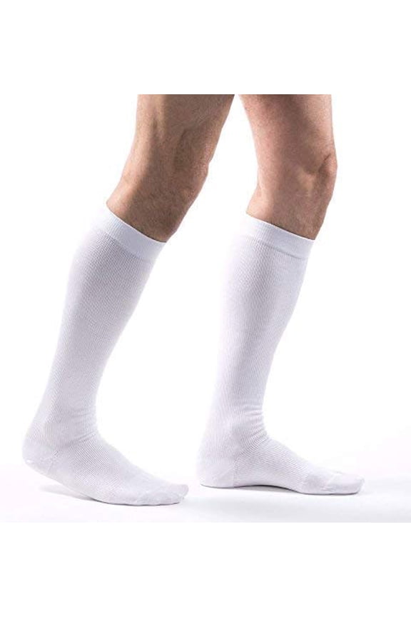 Allegro Unisex 20-30 mmHg Essential 111 Cotton Compression Sock - Calf High, Walking Support Sock, Compression Athletic Sock