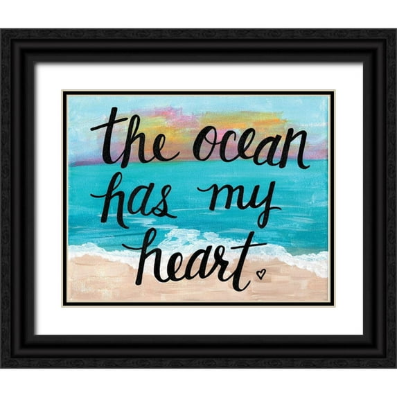 Allemand, Sue 24x20 Black Ornate Wood Framed with Double Matting Museum Art Print Titled - Ocean Has My Heart