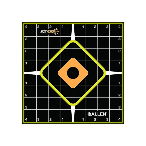 Allen 15224 EZ Aim Self-Adhesive Black/Orange/White/Yellow Grid 12" x 12" 5 Pack