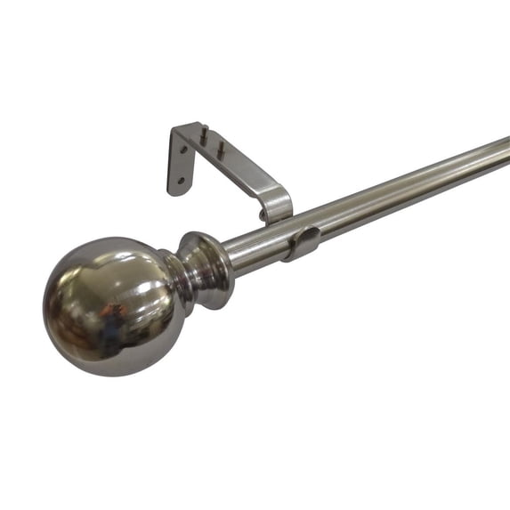Allen 36"-72" Adjustable Single Curtain Rod With Decorative Finials