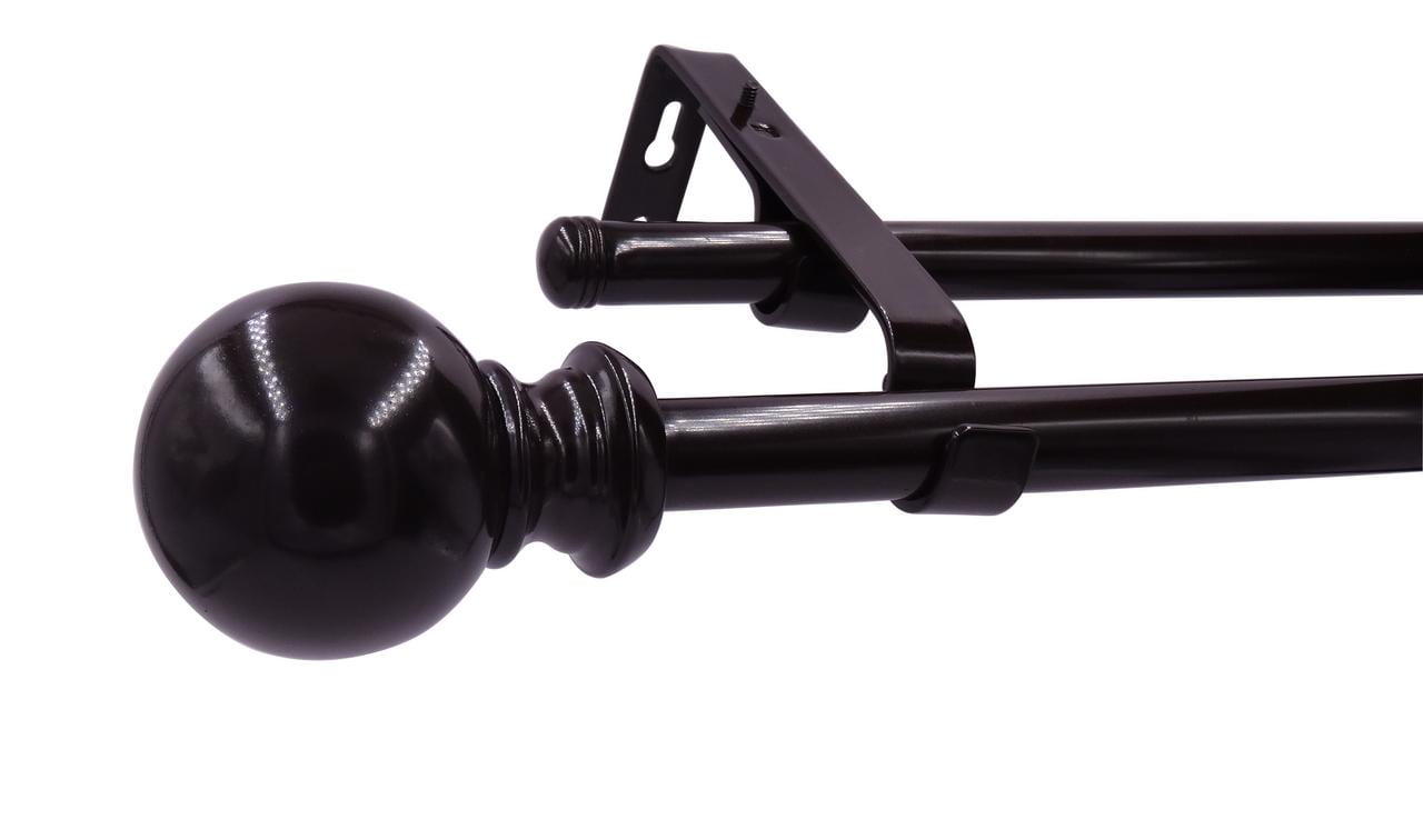 Allen 72" 144" Adjustable Double Curtain Rod With Decorative Finials