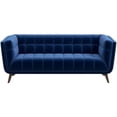 thumbnail image 1 of Allen 78" Contemporary Mid-Century Velvet Sofa, Upholstered Tufted Foam Padded Cushion Couch for Living Room Office Apartment, in Blue, 1 of 7