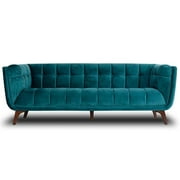Allen 78" Contemporary Mid-Century Velvet Sofa, Upholstered Tufted Foam Padded Cushion Couch for Living Room Office Apartment, in Teal