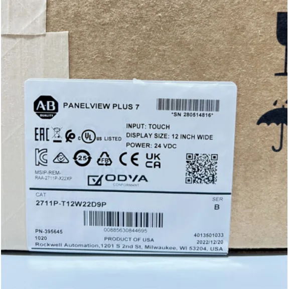 Allen Bradley 2711P-T12W22D9P 12" Touch Screen PanelView Plus 7 Graphic Terminal