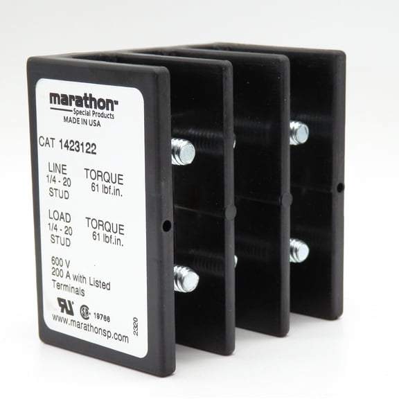 Marathon 1423122 142 Series 3-Pole 200A Power Terminal Block