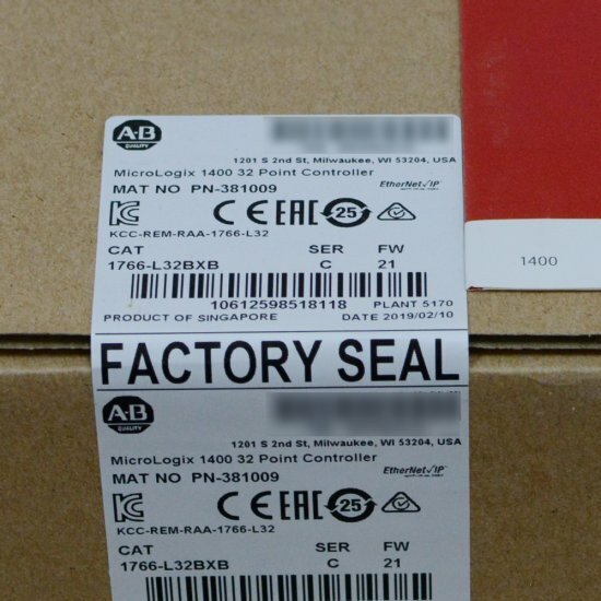 Allen-Bradley AB 1766-L32BXB MicroLogix 1400 Controller 1766L32BXB US Free Tax