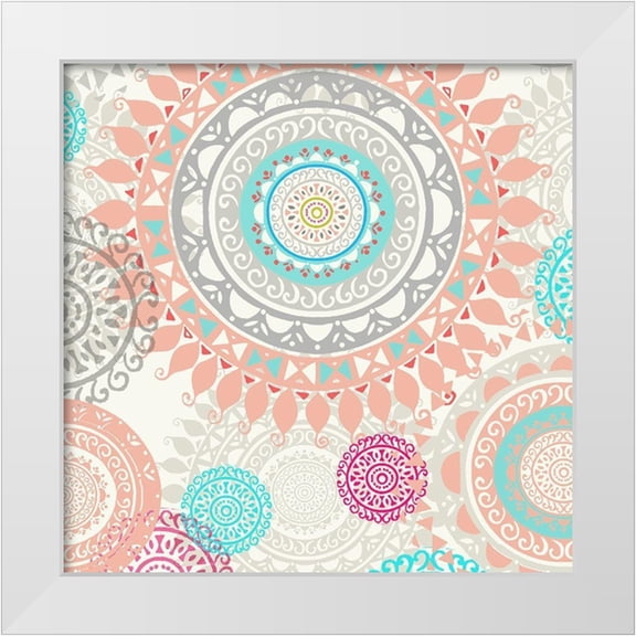 Allen, Candace 12x12 White Modern Wood Framed Museum Art Print Titled - Bright Boho Spin 1
