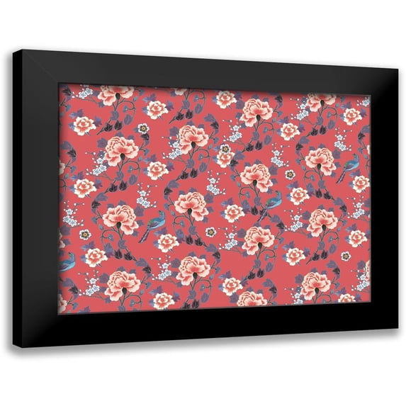 Allen, Candace 14x12 Black Modern Framed Museum Art Print Titled - Kimono Quilt Floral 2