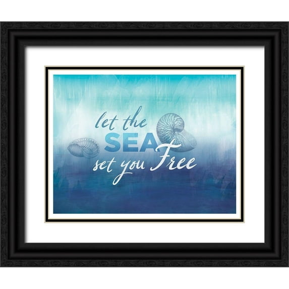 Allen, Candace 14x12 Black Ornate Wood Framed with Double Matting Museum Art Print Titled - Watercolor Coast 3