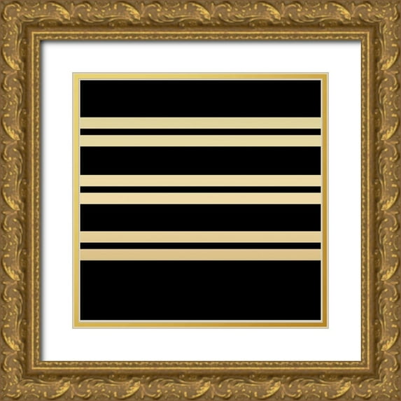 Allen, Candace 20x20 Gold Ornate Wood Framed with Double Matting Museum Art Print Titled - Geo Black and Gold 4