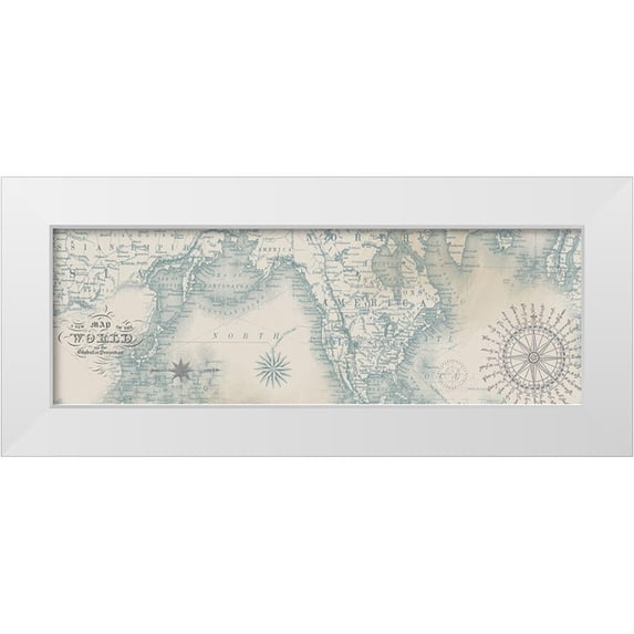 Allen, Candace 24x11 White Modern Wood Framed Museum Art Print Titled - Vintage Maps 3