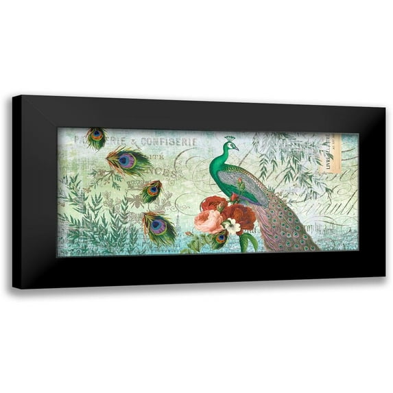 Allen, Candace 24x13 Black Modern Framed Museum Art Print Titled - Peacock ART Green
