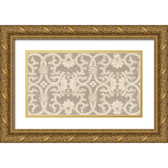 Allen, Candace 24x15 Gold Ornate Wood Framed with Double Matting Museum Art Print Titled - English Vintage Trellis
