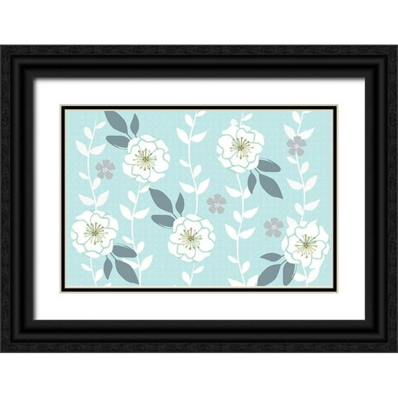 Allen, Candace 24x17 Black Ornate Wood Framed with Double Matting Museum Art Print Titled - Folksy Floral Light