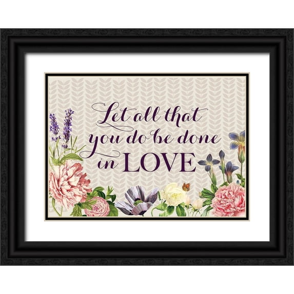 Allen, Candace 24x18 Black Ornate Wood Framed with Double Matting Museum Art Print Titled - Dusty Lavender Floral 2