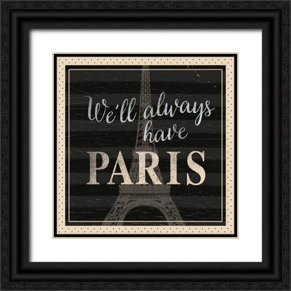 Allen, Candace 26x26 Black Ornate Wood Framed with Double Matting Museum Art Print Titled - Always Paris Dots