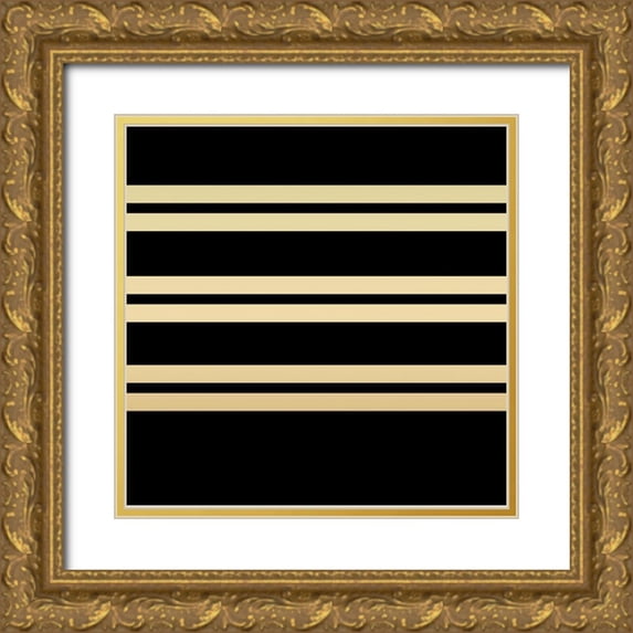 Allen, Candace 26x26 Gold Ornate Wood Framed with Double Matting Museum Art Print Titled - Geo Black and Gold 4