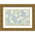 thumbnail image 1 of Allen, Candace 32x22 Gold Ornate Wood Framed with Double Matting Museum Art Print Titled - Blue Flowers and Linen, 1 of 4