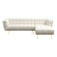 thumbnail image 1 of Allen Chesterfield Cream French Boucle Fabric Right-Facing Sectional Couch, 1 of 7