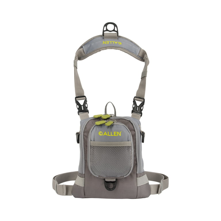 Allen Company Bear Creek Micro Fly Fishing Chest Pack, Gray & Lime