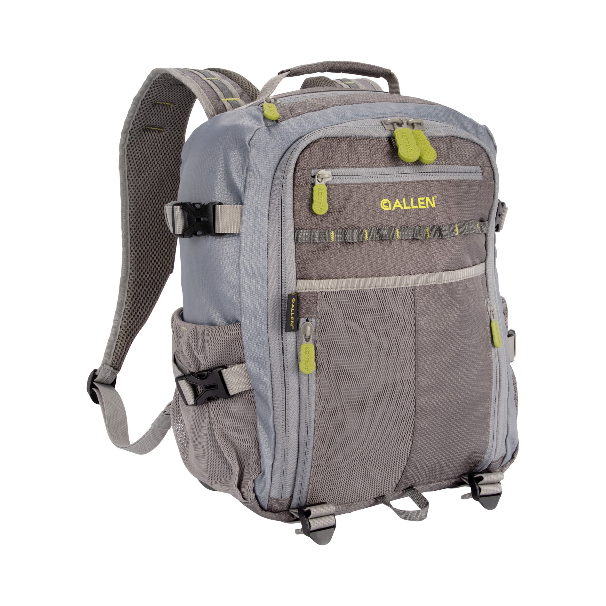 Allen Company Chatfield Compact Fishing Backpack, 12L x 6W x 15H, 17.6  liters, Gray/Lime 