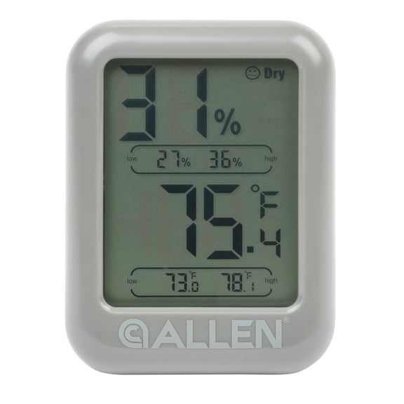 Allen Company Digital Electronic Hygrometer, Gray, Includes 1 AAA Battery, Fahrenheit & Celsius Measurements