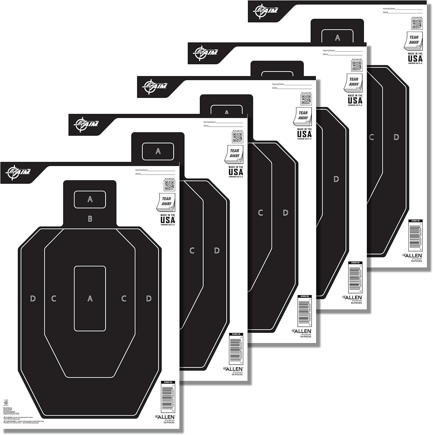 Allen Company EZ Aim® Paper Shooting Targets, IPSC Silhouette, Peel