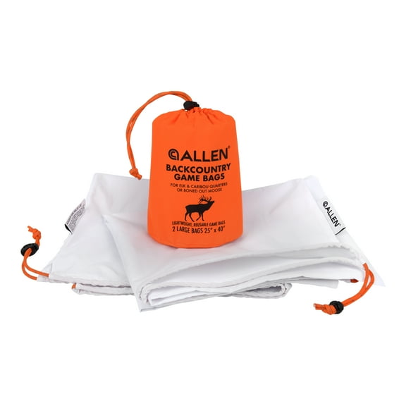 Allen Company Backcountry Imperial Elk Quarter Game Bags - Lightweight Breathable Reflective Drawstring - 2 Pack - White