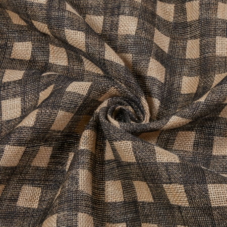 Allen Company Folded & Precut Jute Burlap Craft Fabric, 46"W x 2-Yards, Black Buffalo Check