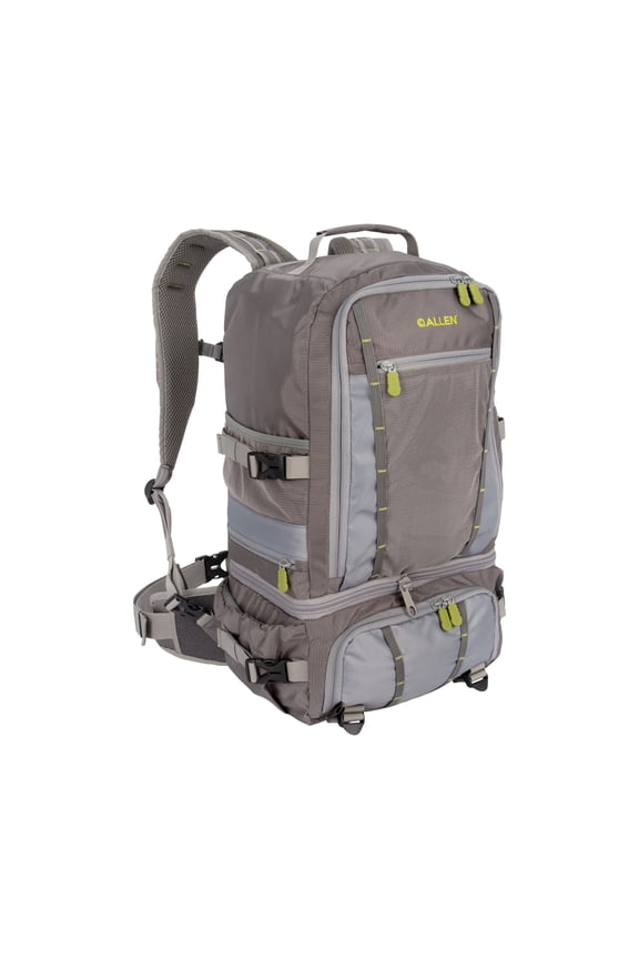 Fryingpan River Convertible Fly Fishing Pack, Full Backpack 12"L x 7.5"W x 21"H, 30 liters, Gray/Lime