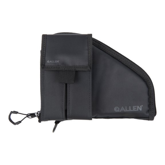 Allen Company Pistol Case with Mag Pouch, Compact Handguns up to 8 In, Black