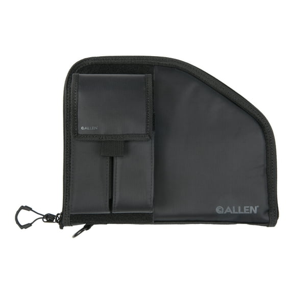 Allen Company Pistol Case with Mag Pouch, Full-Size Handguns up to 9.5 In, Black
