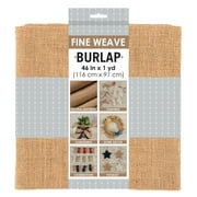 Allen Company Precut Natural Jute Burlap, Fine Weave, 46"W x 1-Yard, Natural