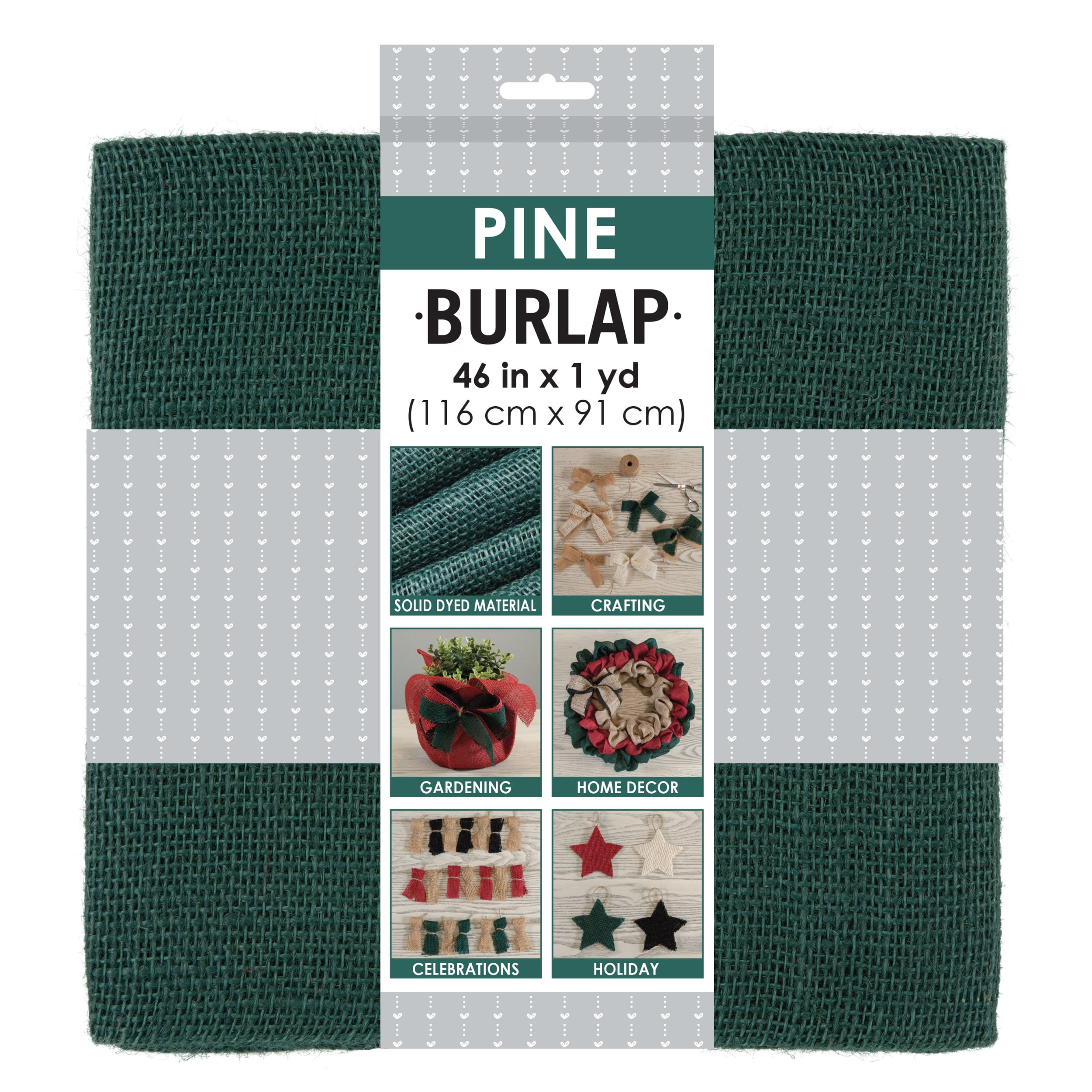 Allen Company Precut Natural Jute Burlap, Finished Edges, 46"W x 1-Yard, Pine