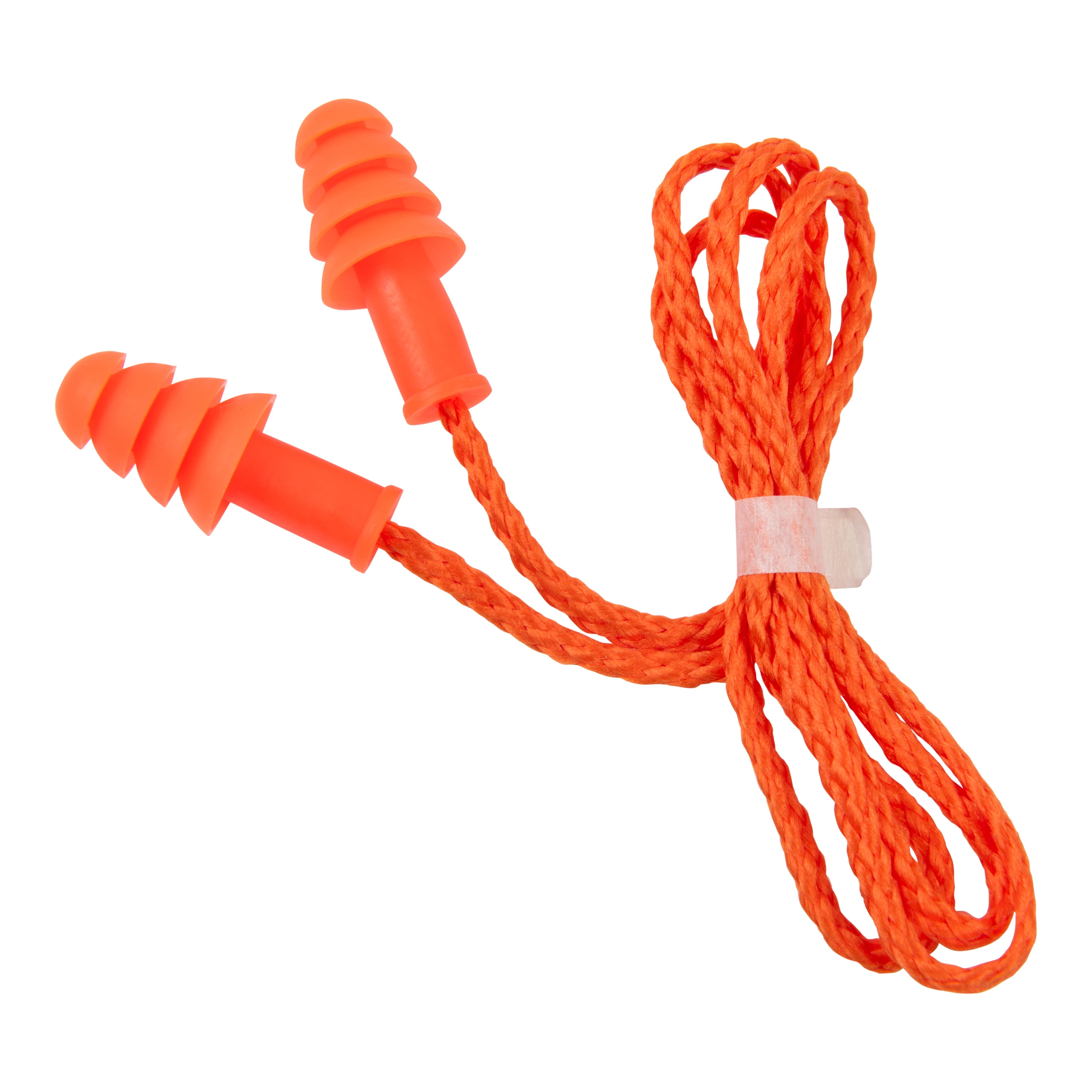 Allen Company Reusable Hearing Protection Corded Earplugs w/ Small Case, 1-Pair, Orange, Silicone Rubber