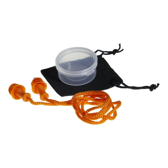 Allen Company Reusable Deluxe Hearing Protection Earplugs with Cord & Small Case, Orange